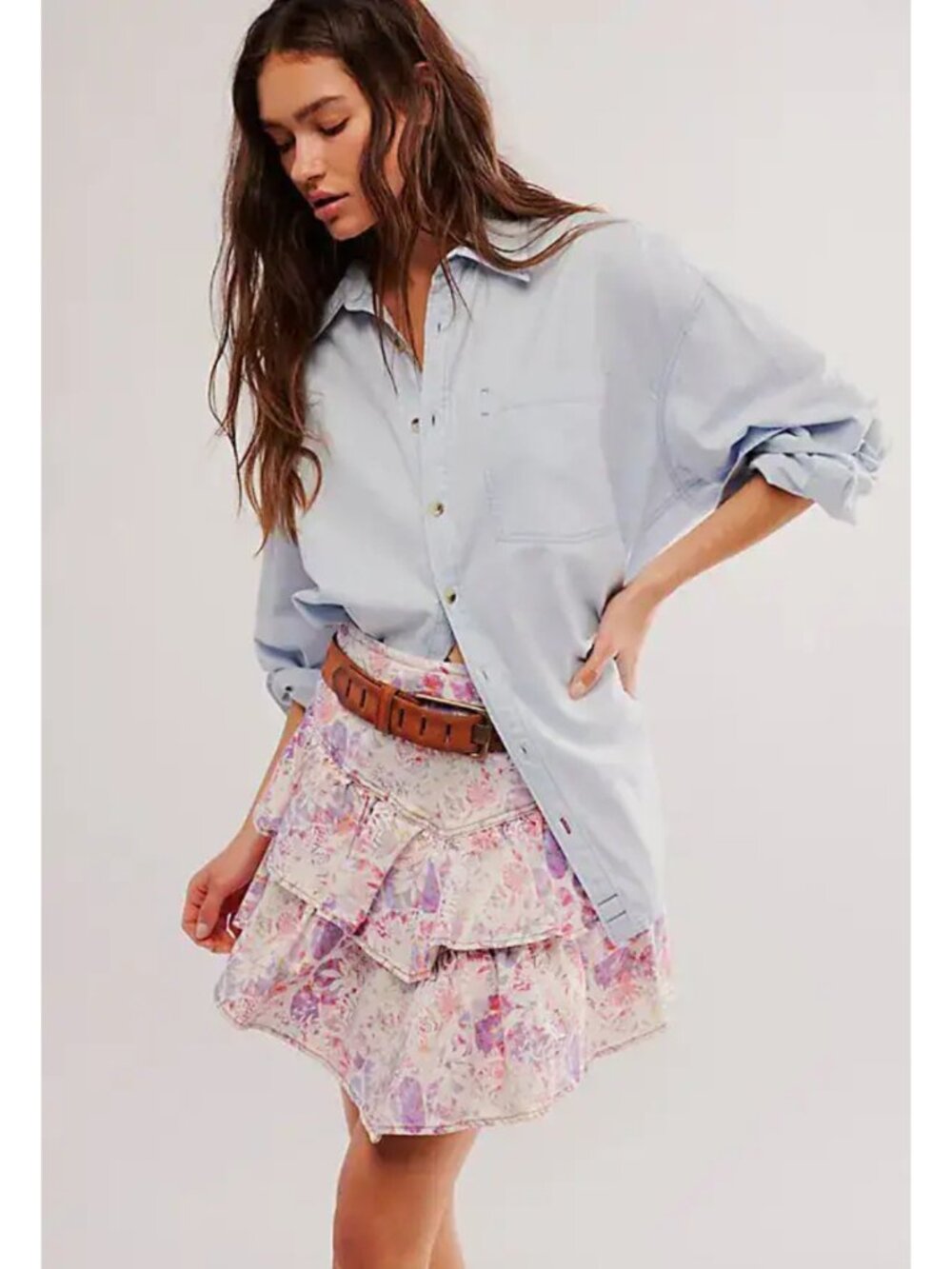 Driftwood Ruffle Skirt in Sweet Romeo NEW